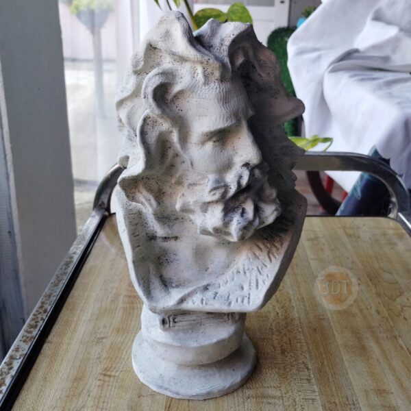 Busto Zeus Dios Griego Pintado Símil Mármol Escultura 3d - Image 4