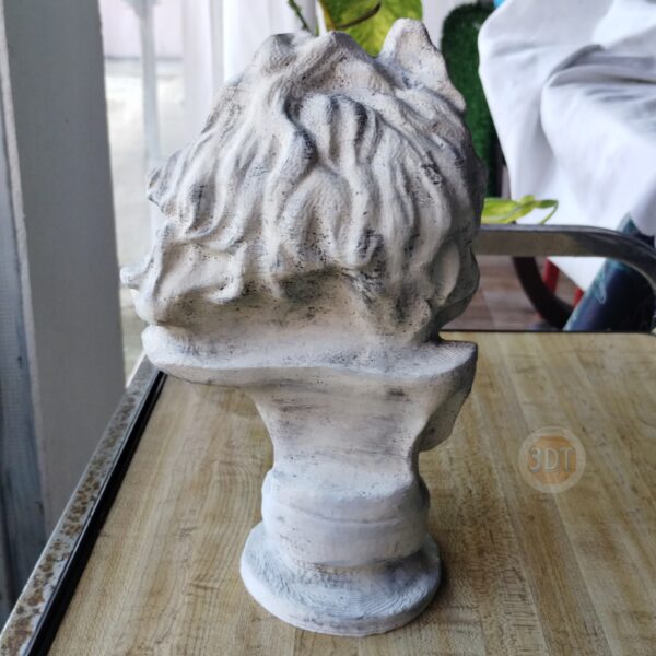 Busto Zeus Dios Griego Pintado Símil Mármol Escultura 3d - Image 3