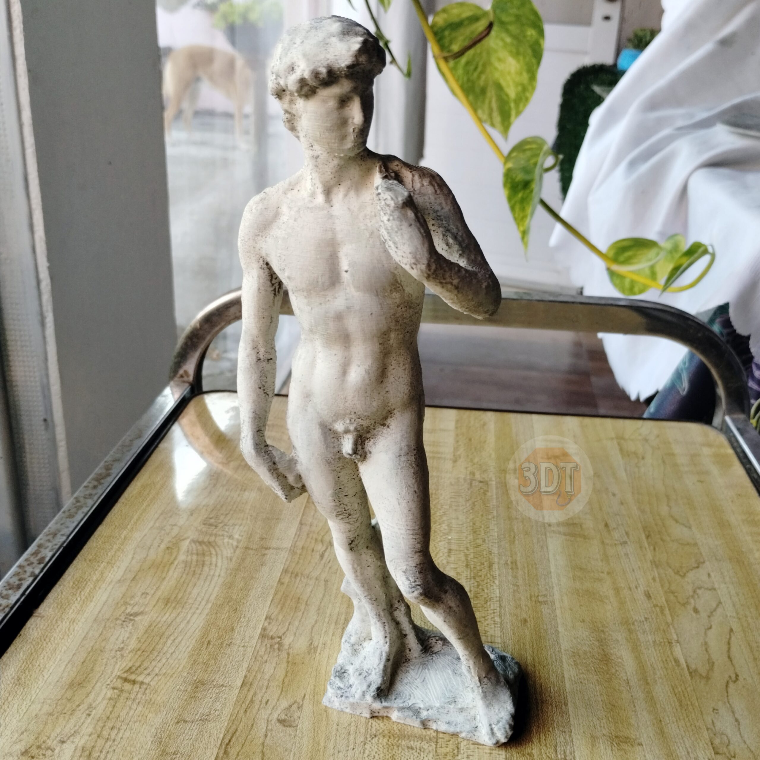 Estatua David De Miguel Angel Pintado Simil Marmol Deco 3d - Image 6