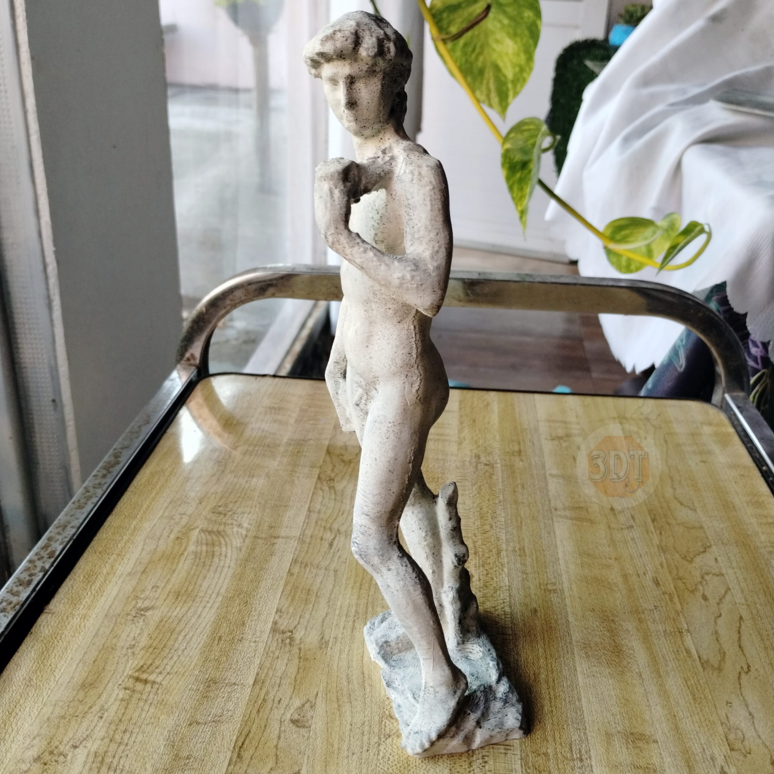 Estatua David De Miguel Angel Pintado Simil Marmol Deco 3d - Image 5