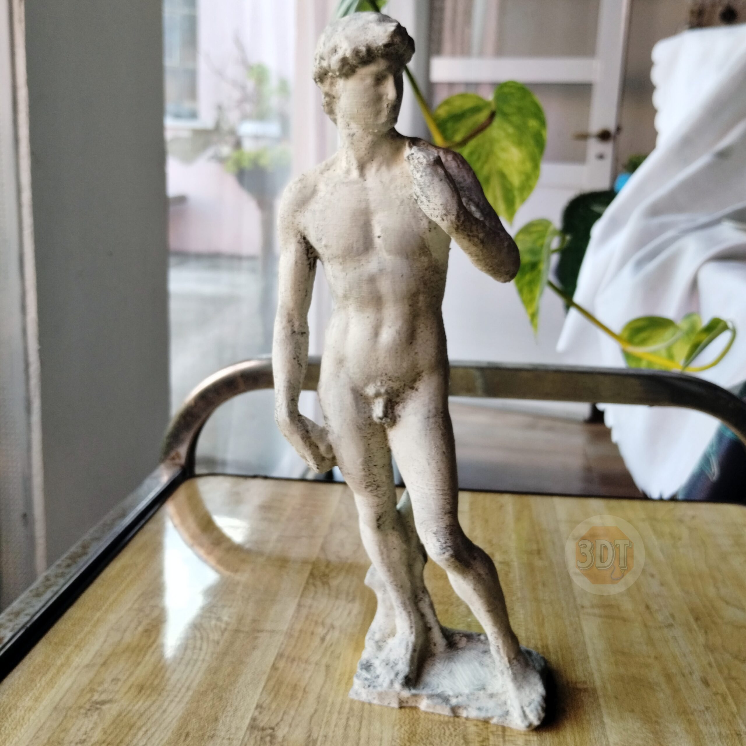 Estatua David De Miguel Angel Pintado Simil Marmol Deco 3d - Image 4