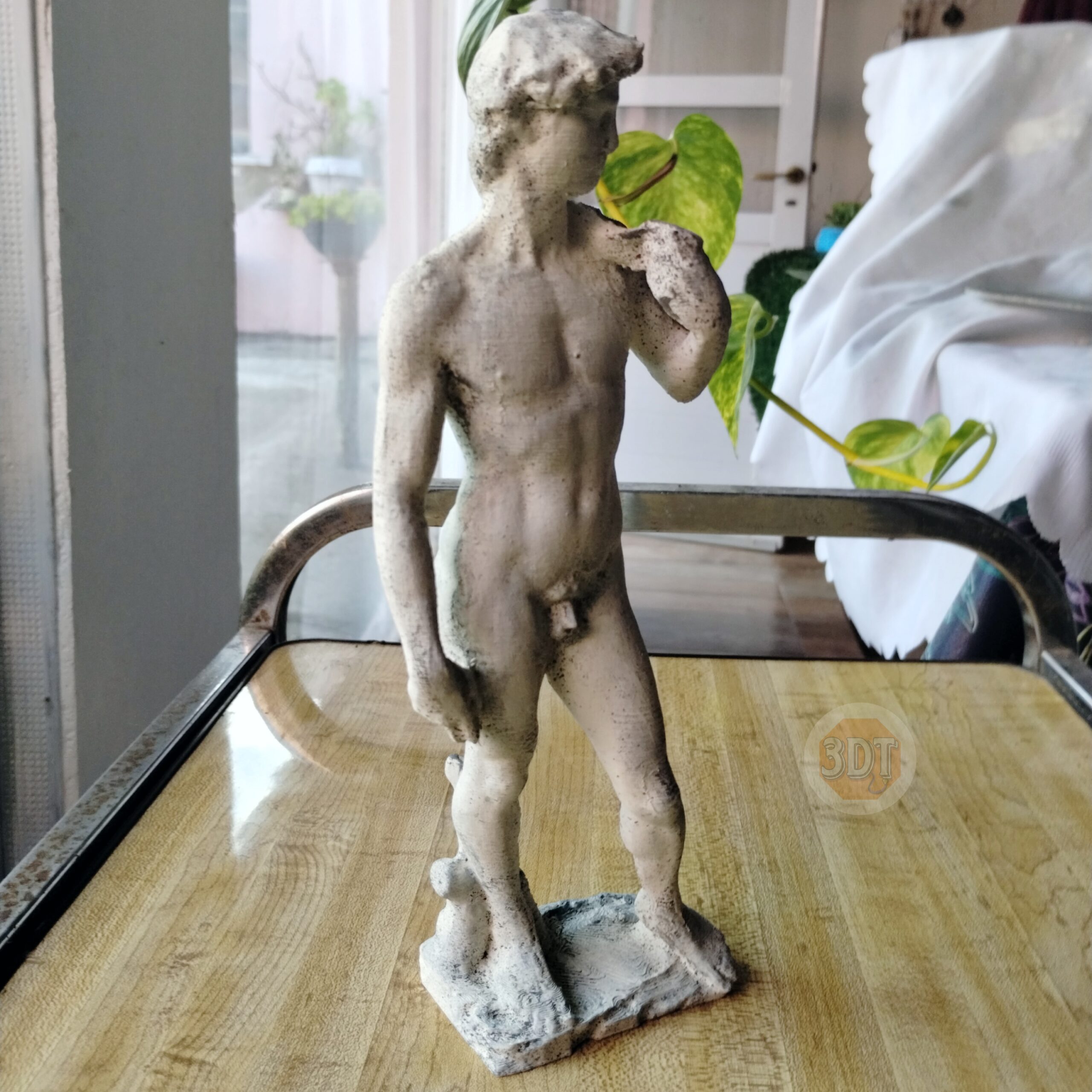 Estatua David De Miguel Angel Pintado Simil Marmol Deco 3d - Image 3