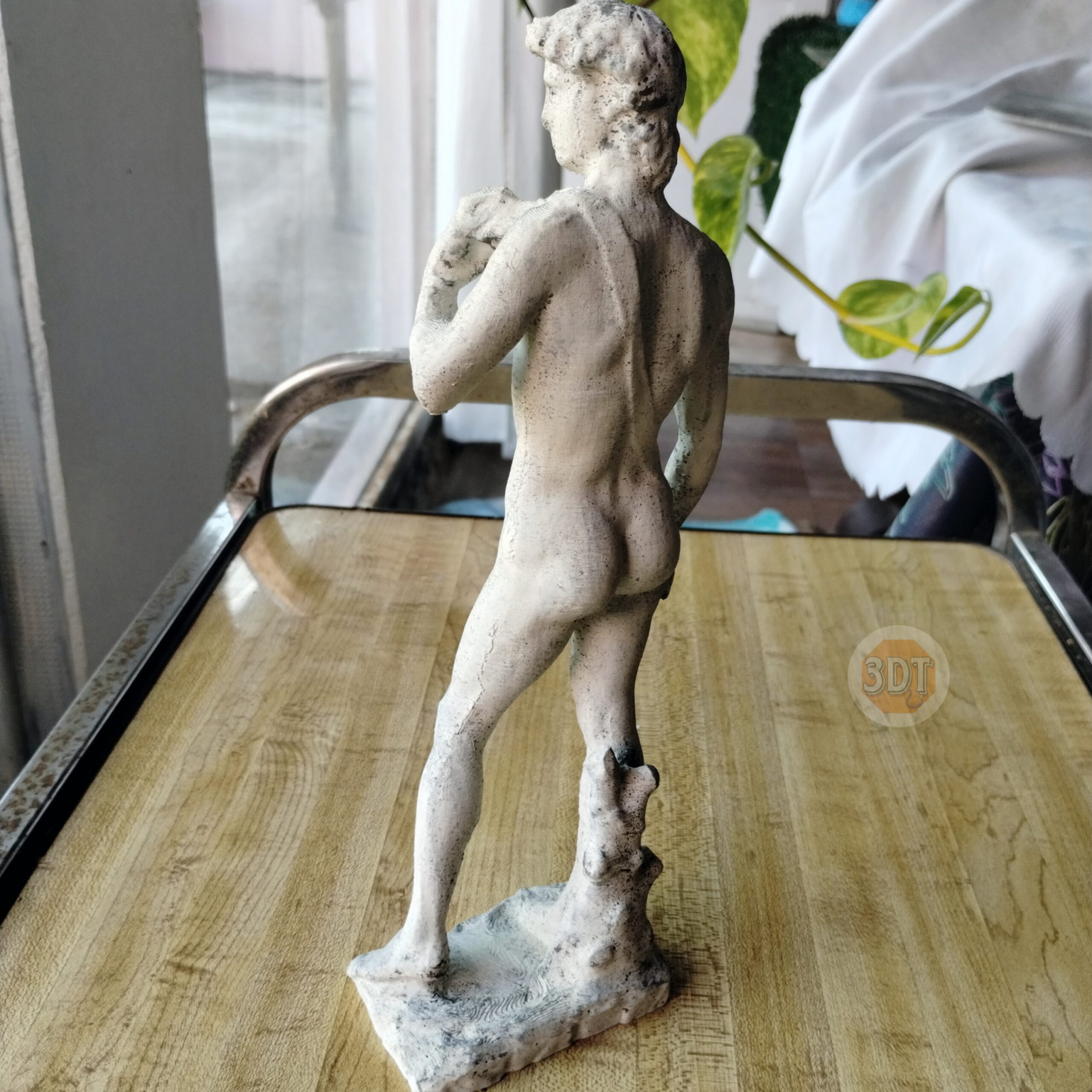 Estatua David De Miguel Angel Pintado Simil Marmol Deco 3d - Image 2