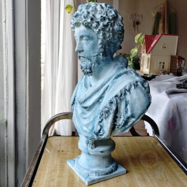 Busto Marco Aurelio Del Louvre 40cm 3d Símil Mármol Frio - Image 3