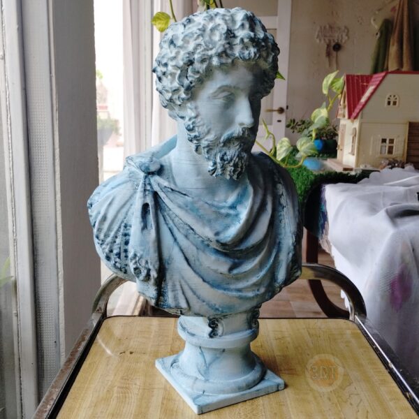 Busto Marco Aurelio Del Louvre 40cm 3d Símil Mármol Frio - Image 4