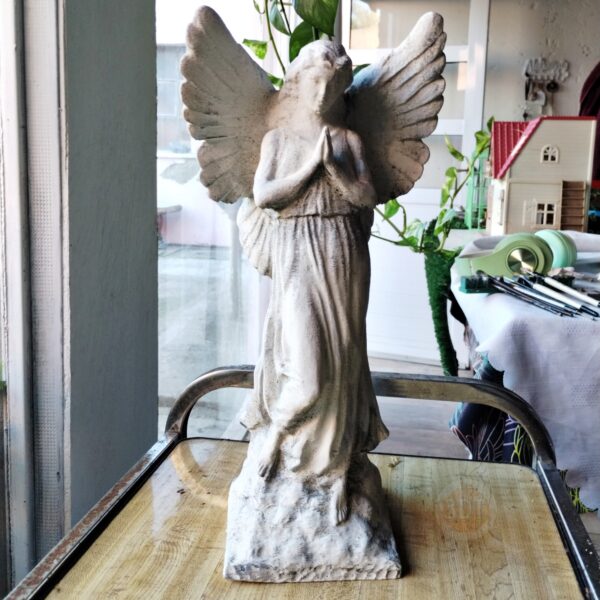 Escultura Angel Rezando 40cm Pintado Símil Mármol Figura 3d - Image 5