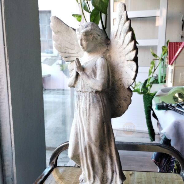 Escultura Angel Rezando 40cm Pintado Símil Mármol Figura 3d - Image 4