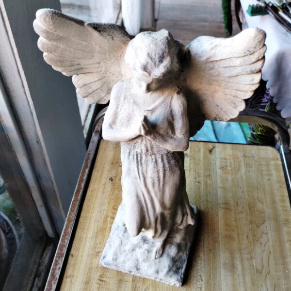 Escultura Angel Rezando 40cm Pintado Símil Mármol Figura 3d - Image 6