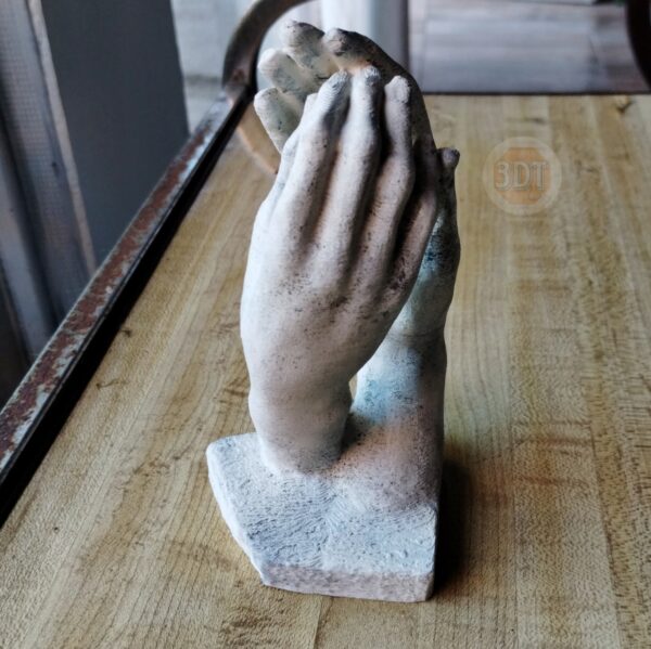Estatua Manos La Catedral Rodin 15cm Pintado Símil Mármol 3d - Image 3