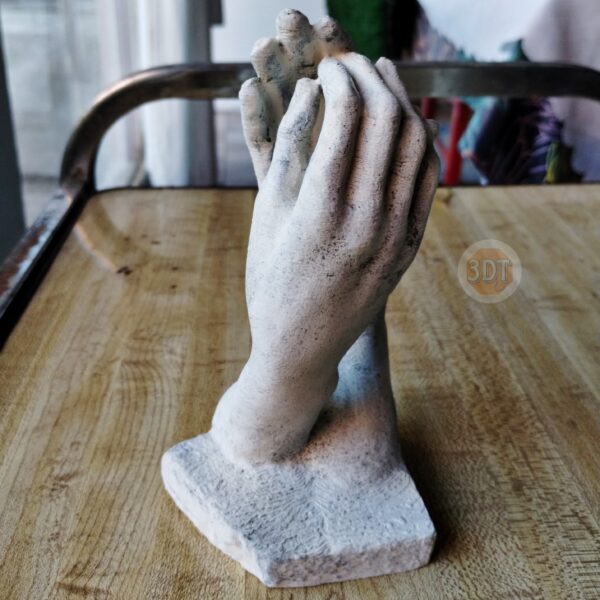 Estatua Manos La Catedral Rodin 15cm Pintado Símil Mármol 3d - Image 5