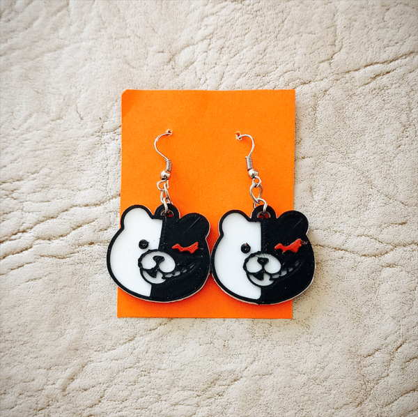 Aritos De Monokuma Dangarompa 3d Aros Colgantes Mujer Hombre - Image 3