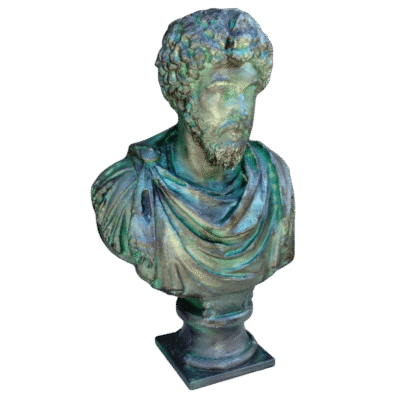 Busto Marco Aurelio Del Louvre Simil Oxido Roma Escultura