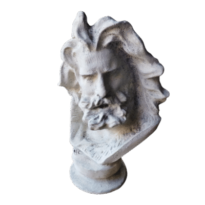 Busto Zeus Dios Griego Pintado Símil Mármol Escultura 3d