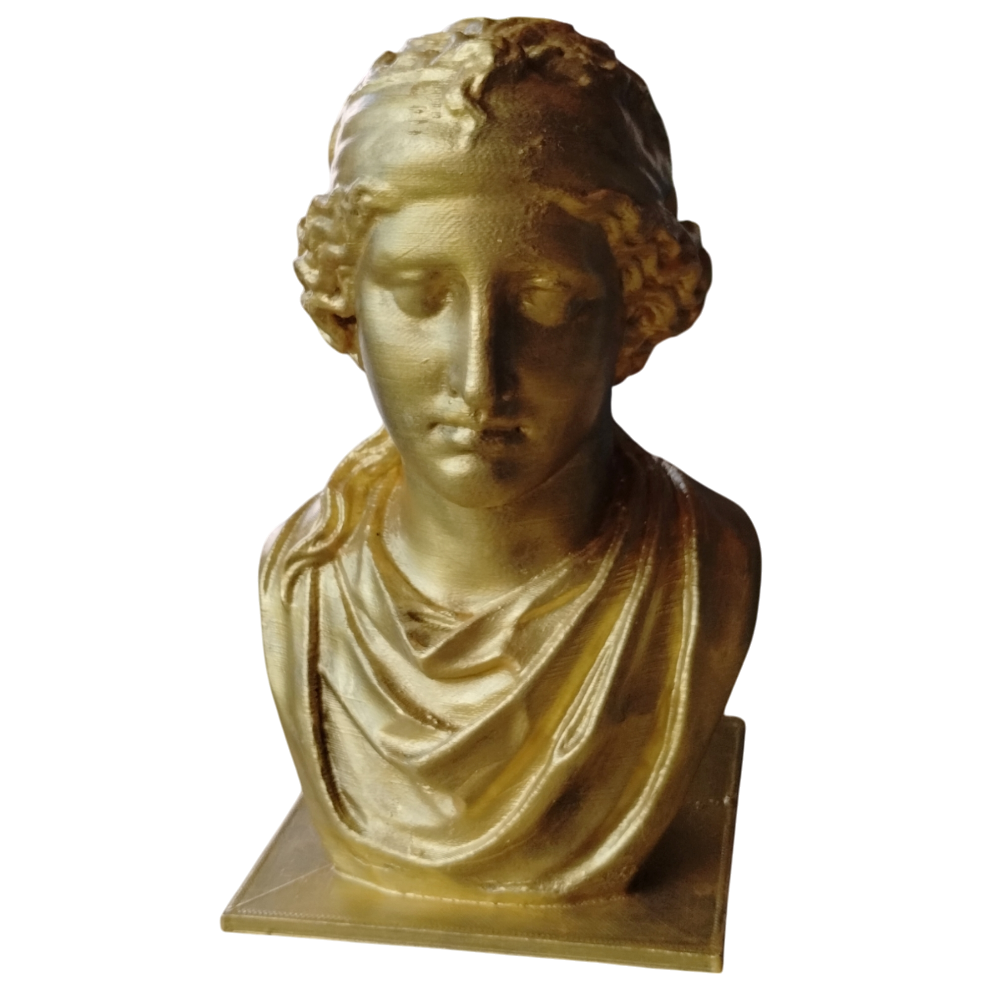 Escultura Busto De Afrodita Pintada Dorado Deco Estatua