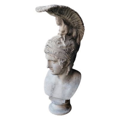 Estatua Griega Busto De Ares Símil Mármol Pintada Decoración