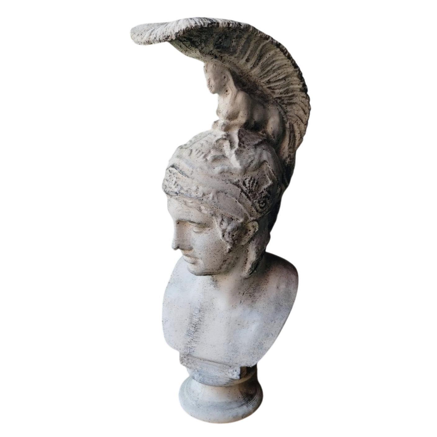Estatua Griega Busto De Ares Símil Mármol Pintada Decoración