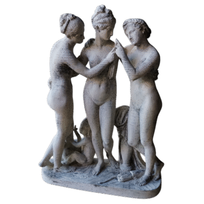 Escultura Las Tres Gracias De Canova Pintada Símil Mármol 3d