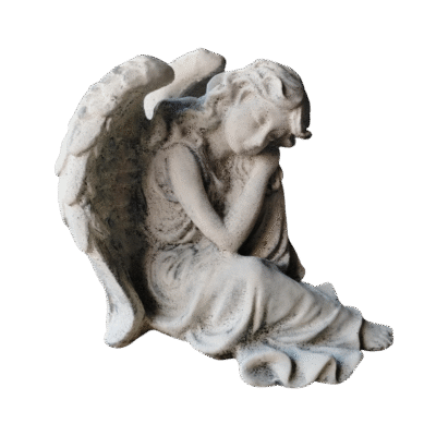 Estatua Angel Descansando Simil Marmol Decoración Clásica 3d