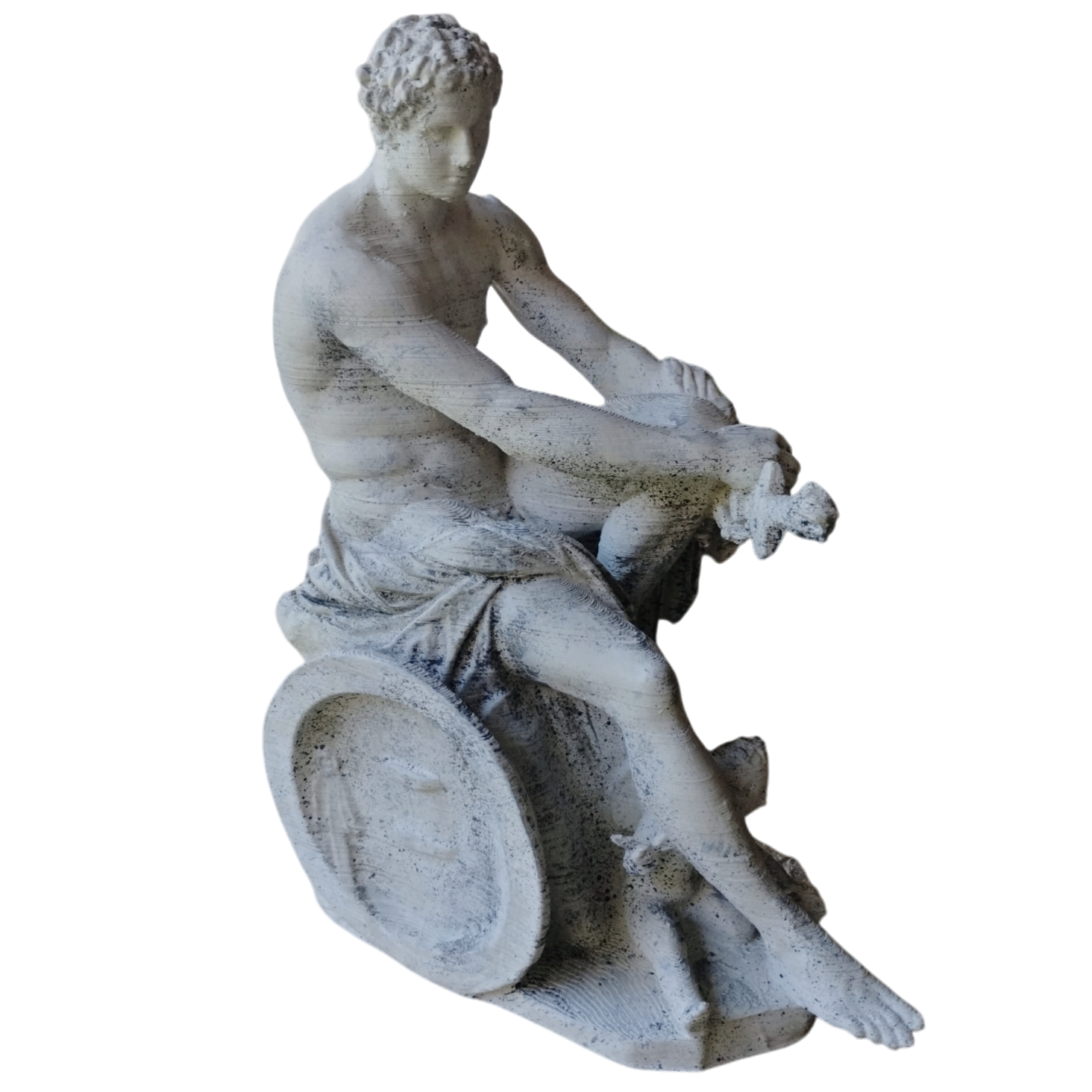 Estatua Ares De Ludovisi Pintado Símil Mármol Decoración 3d