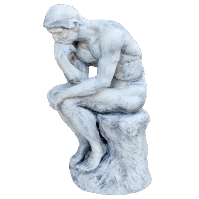 Estatua El Pensador De Rodin Símil Mármol Escultura Clásica