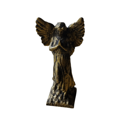 Estatua Angel Rezando De 15cm Clásica Simil Bronce Deco 3d