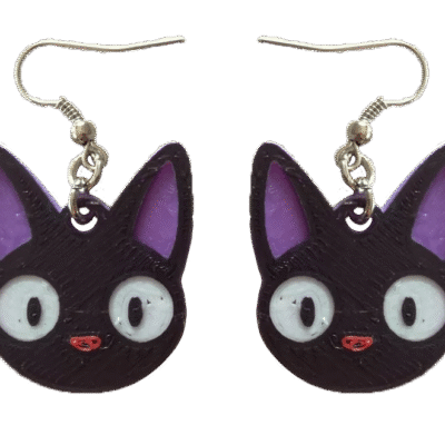 Aros Colgantes Jiji De Kiki Impresión 3d Aritos Mujer Ghibli