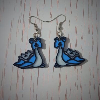 Aros Colgantes Lapras Pokemon Impreso 3d Aritos Mujer Hombre