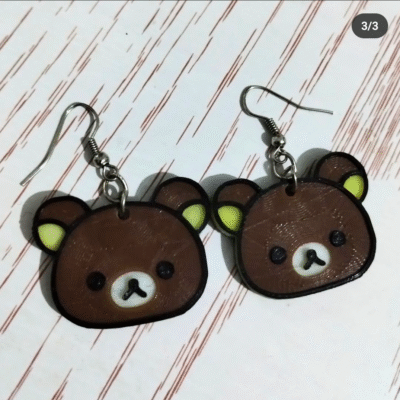 Aros Colgantes Rilakkuma Impresion 3d Aritos Mujer Hombre