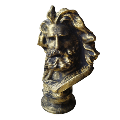 Busto Zeus Dios Griego Escultura 15cm Pintada Símil Bronce