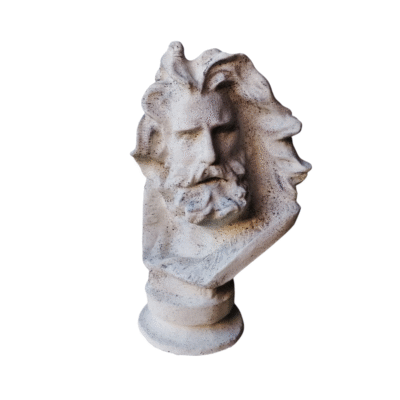 Busto Zeus Dios Griego Escultura 15cm Pintada Símil Mármol