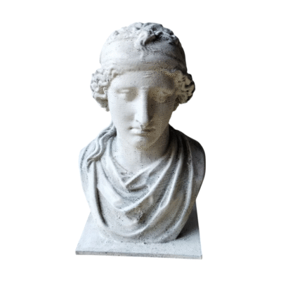 Escultura Busto De Afrodita 15cm Pintada Símil Mármol 3d