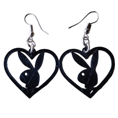 Aros En 3d En Forma De Corazón Conejo Playboy