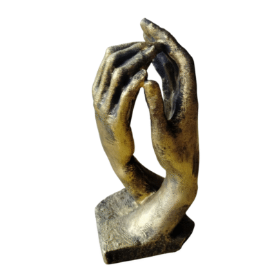 Estatua Manos La Catedral Rodin 15cm Pintado Símil Bronce 3d