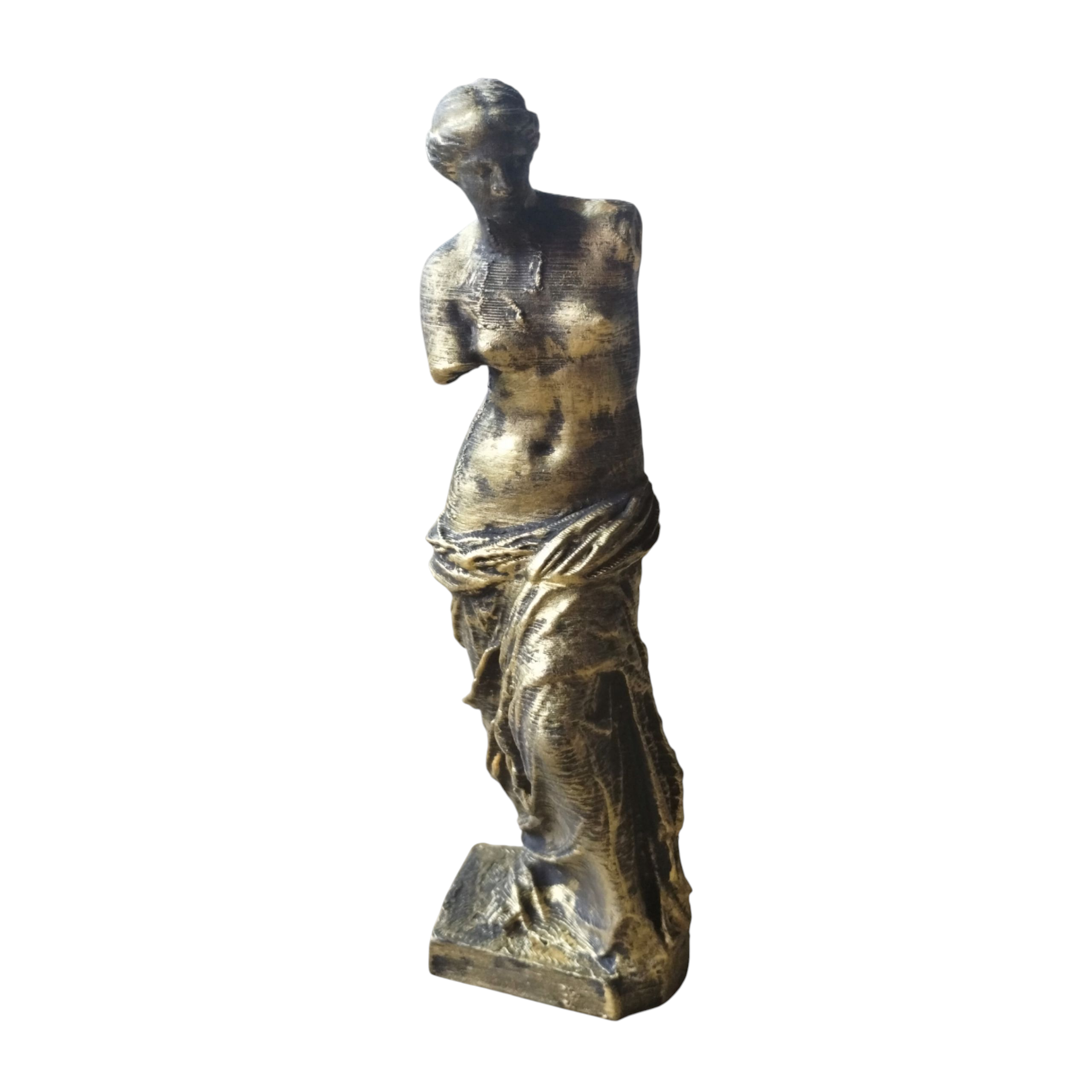 Estatua Venus De Milo Pintada Simil Bronce 15cm Clásica 3d