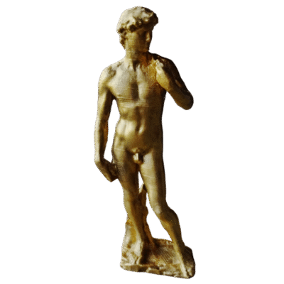 Estatua David De Miguel Angel Pintado Dorado Figura Deco 3d