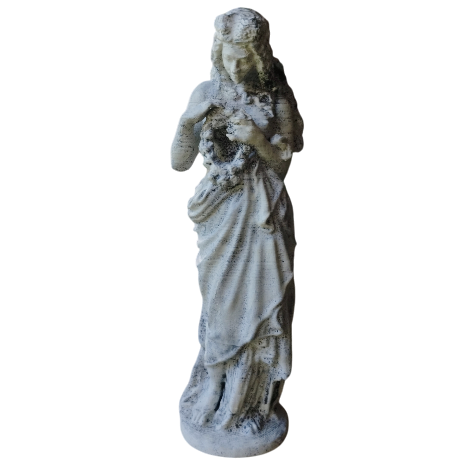 Estatua Figura Tiempo De Primavera Pintada Símil Mármol Deco