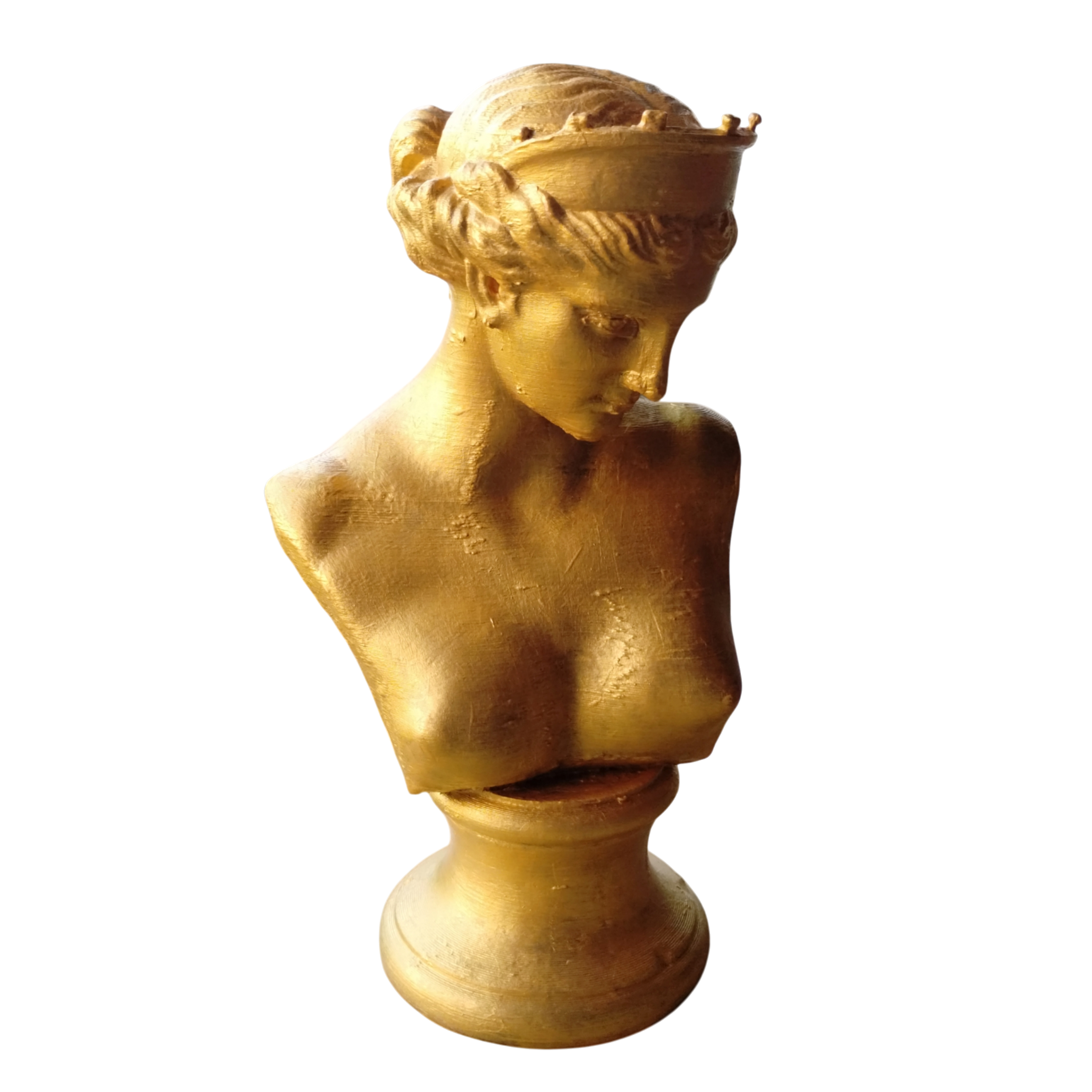 Estatua Venus De Capua Símil Dorada Clásica Romana Busto 3d - Image 2