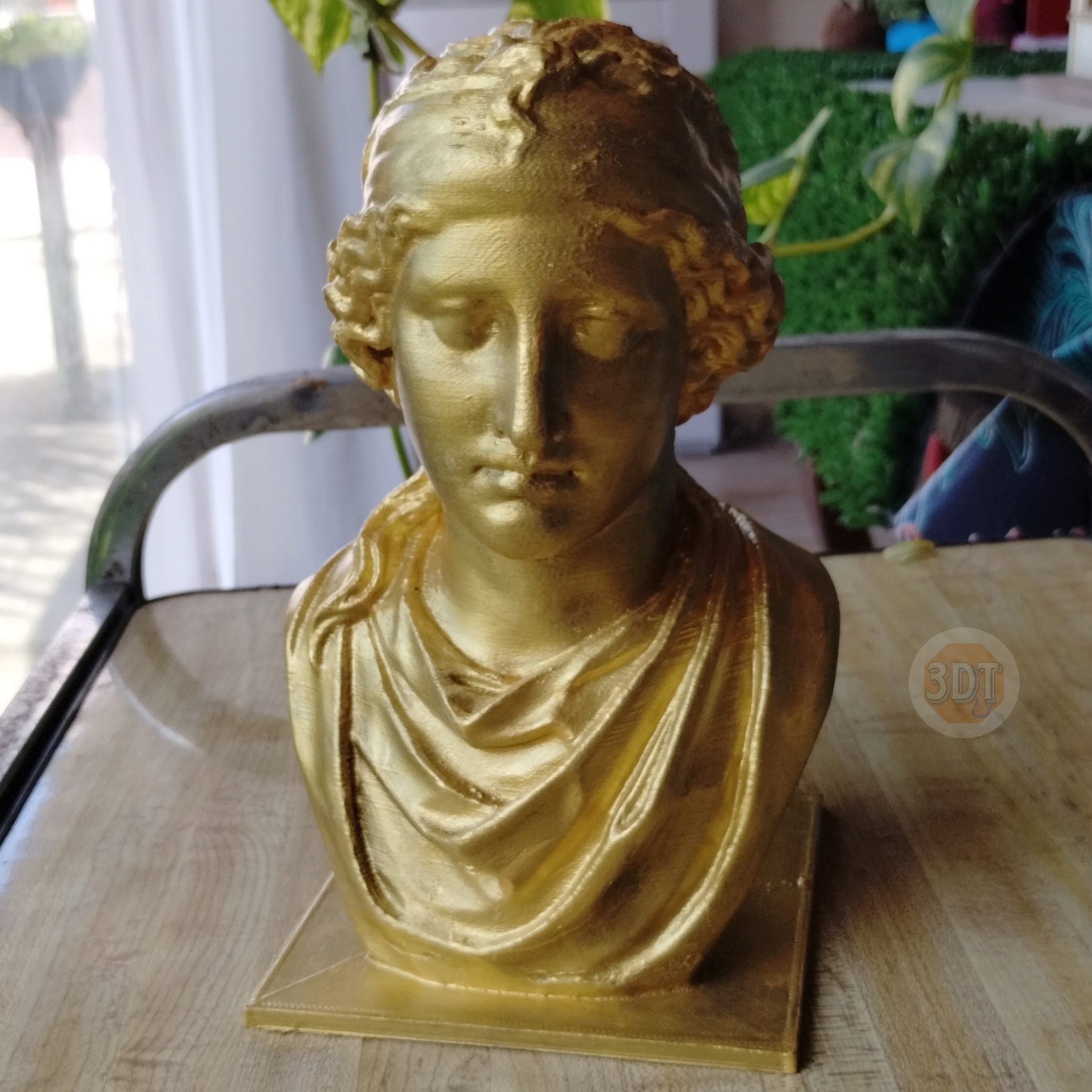 Escultura Busto De Afrodita Pintada Dorado Deco Estatua - Image 2
