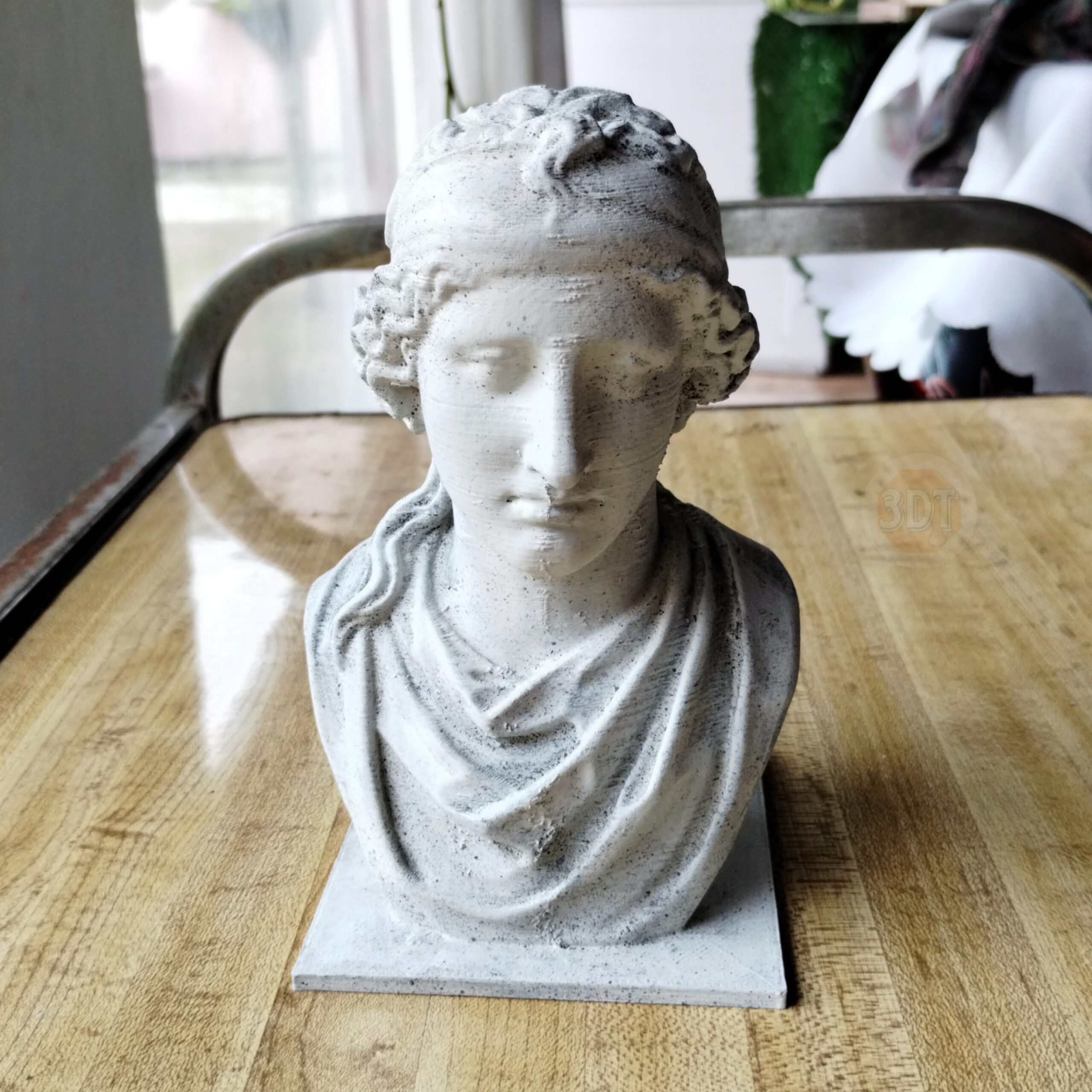 Escultura Busto De Afrodita 15cm Pintada Símil Mármol 3d - Image 2