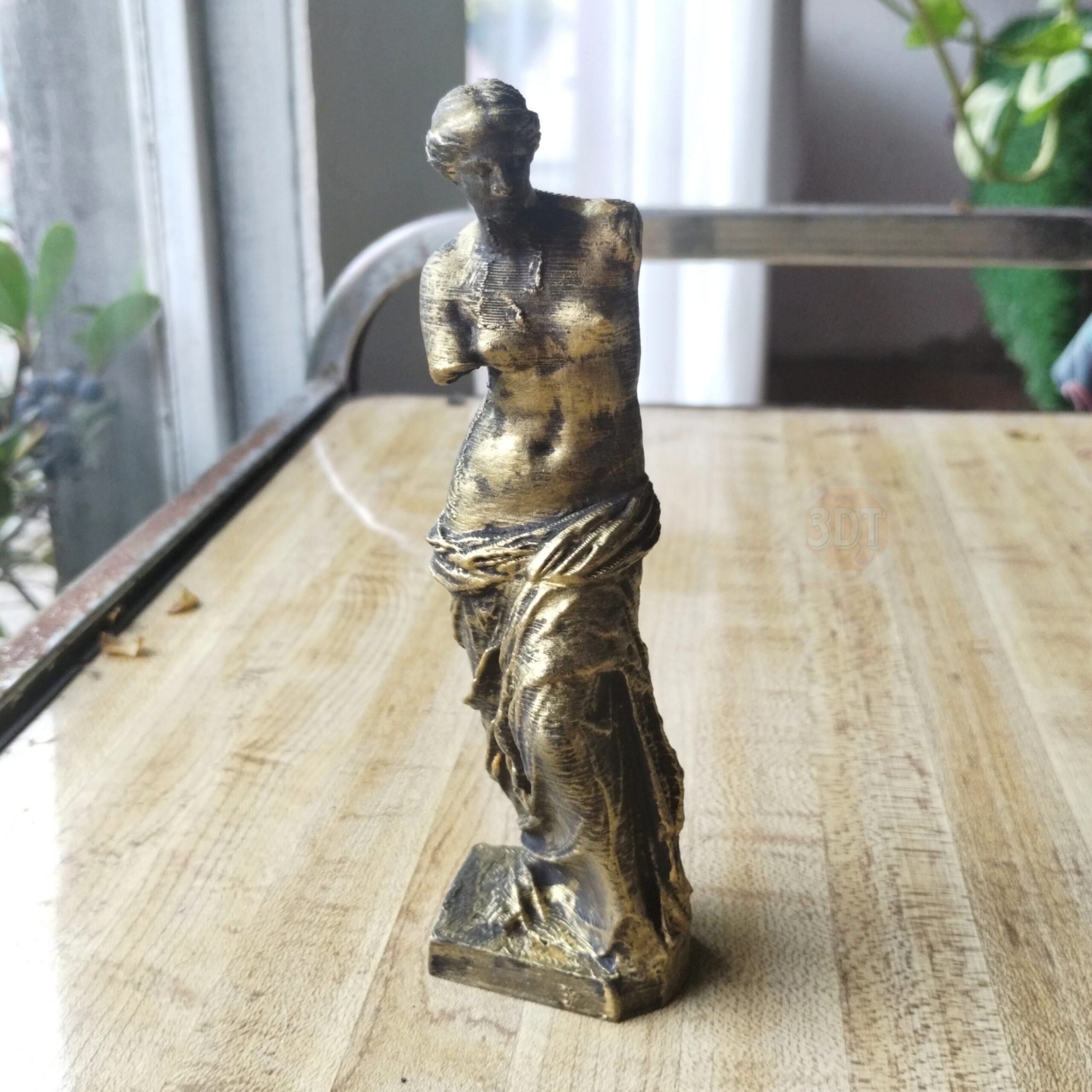 Estatua Venus De Milo Pintada Simil Bronce 15cm Clásica 3d - Image 2