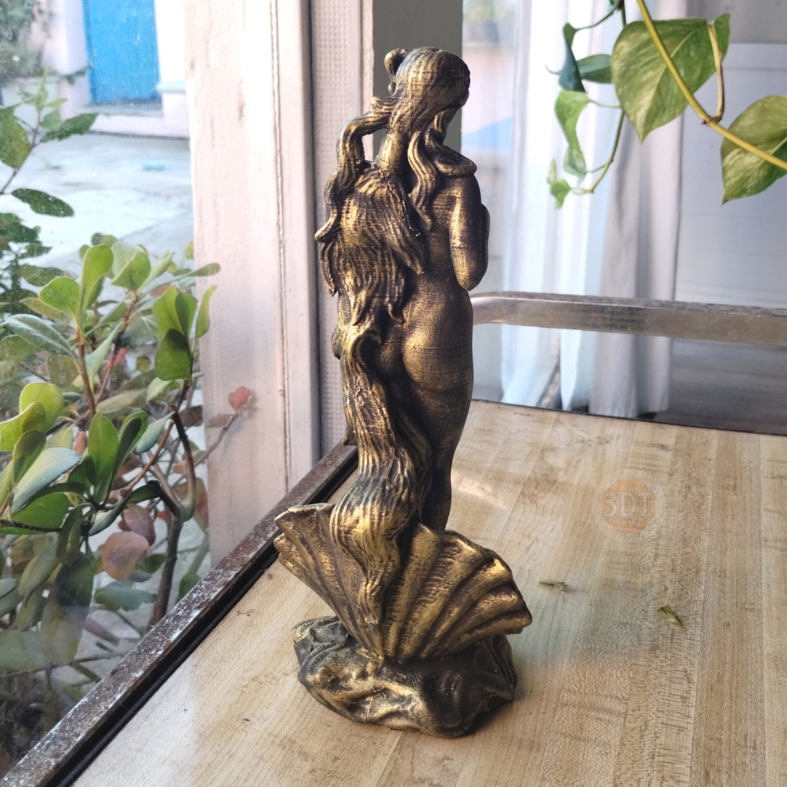 Estatua Inspirada El Nacimiento De Venus Simil Bronce 25cm Símil Bronce - Image 3