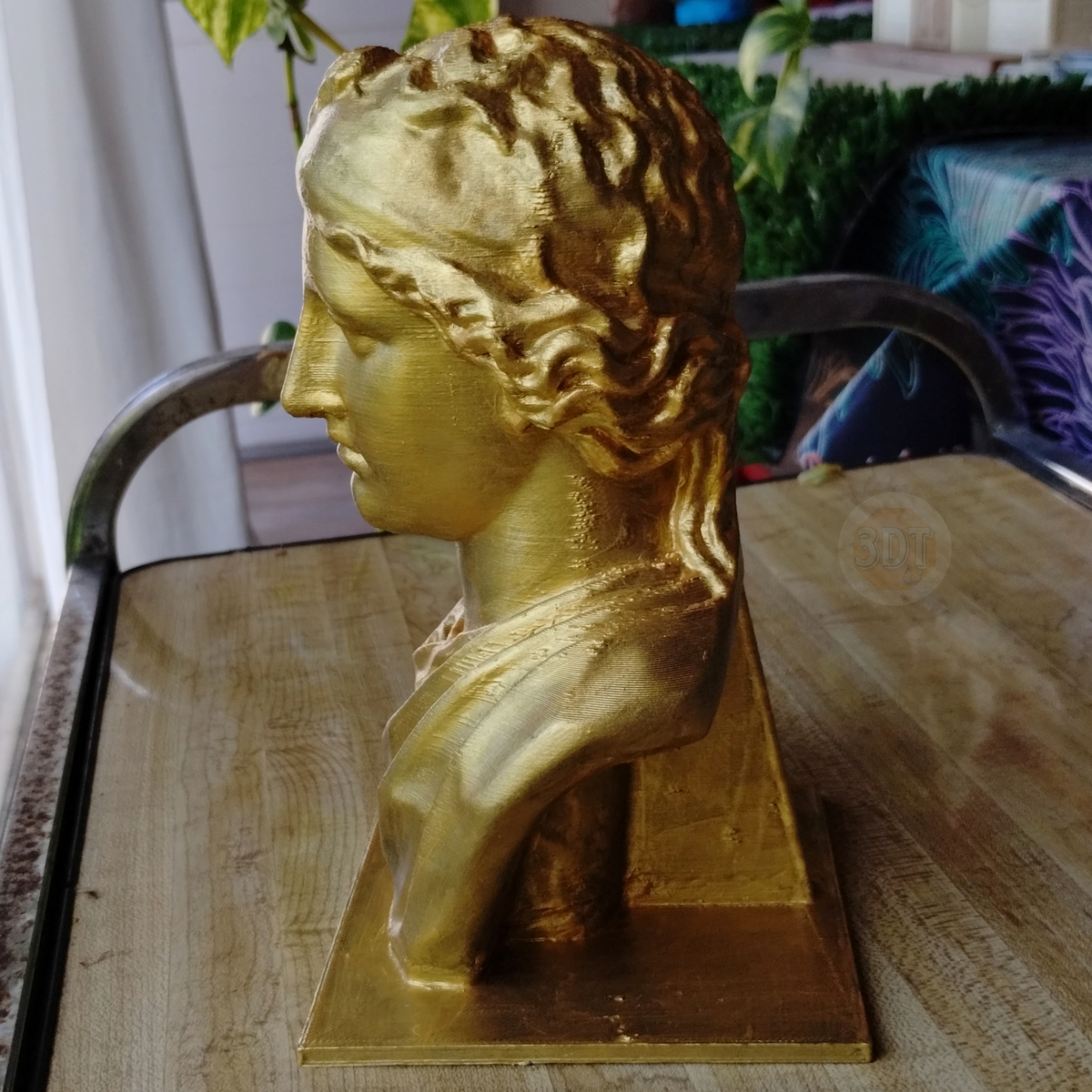 Escultura Busto De Afrodita Pintada Dorado Deco Estatua - Image 4