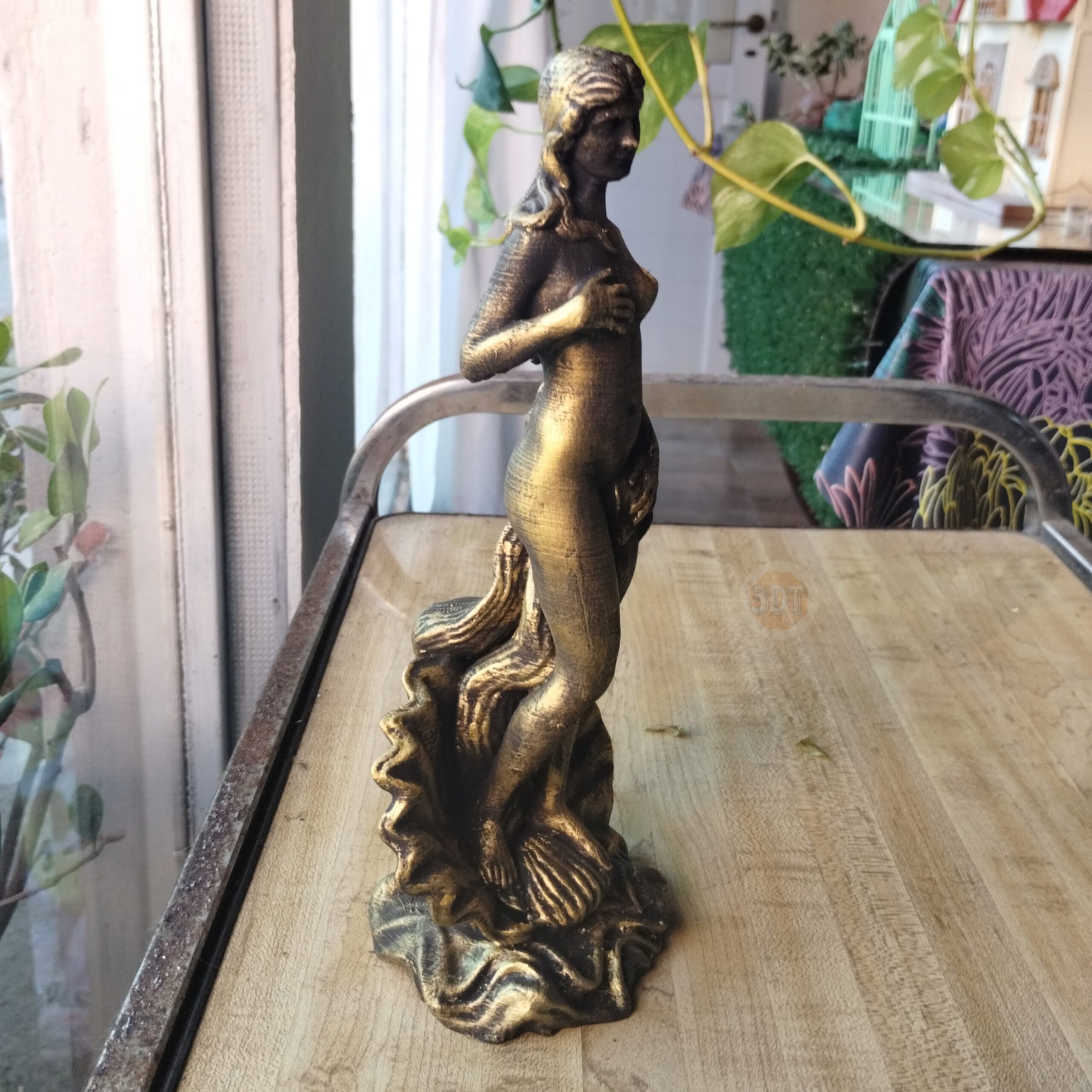 Estatua Inspirada El Nacimiento De Venus Simil Bronce 25cm Símil Bronce - Image 4