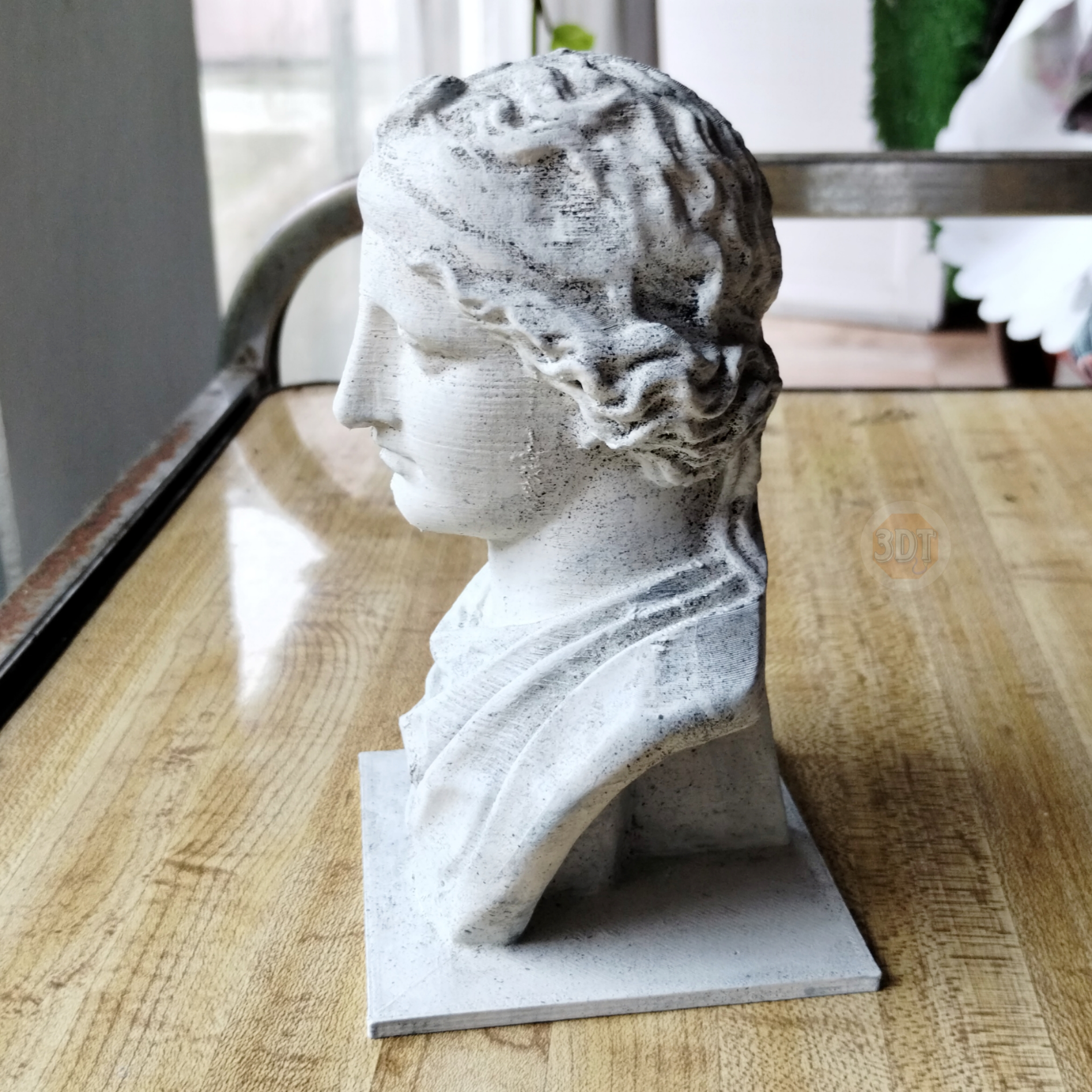 Escultura Busto De Afrodita 15cm Pintada Símil Mármol 3d - Image 4