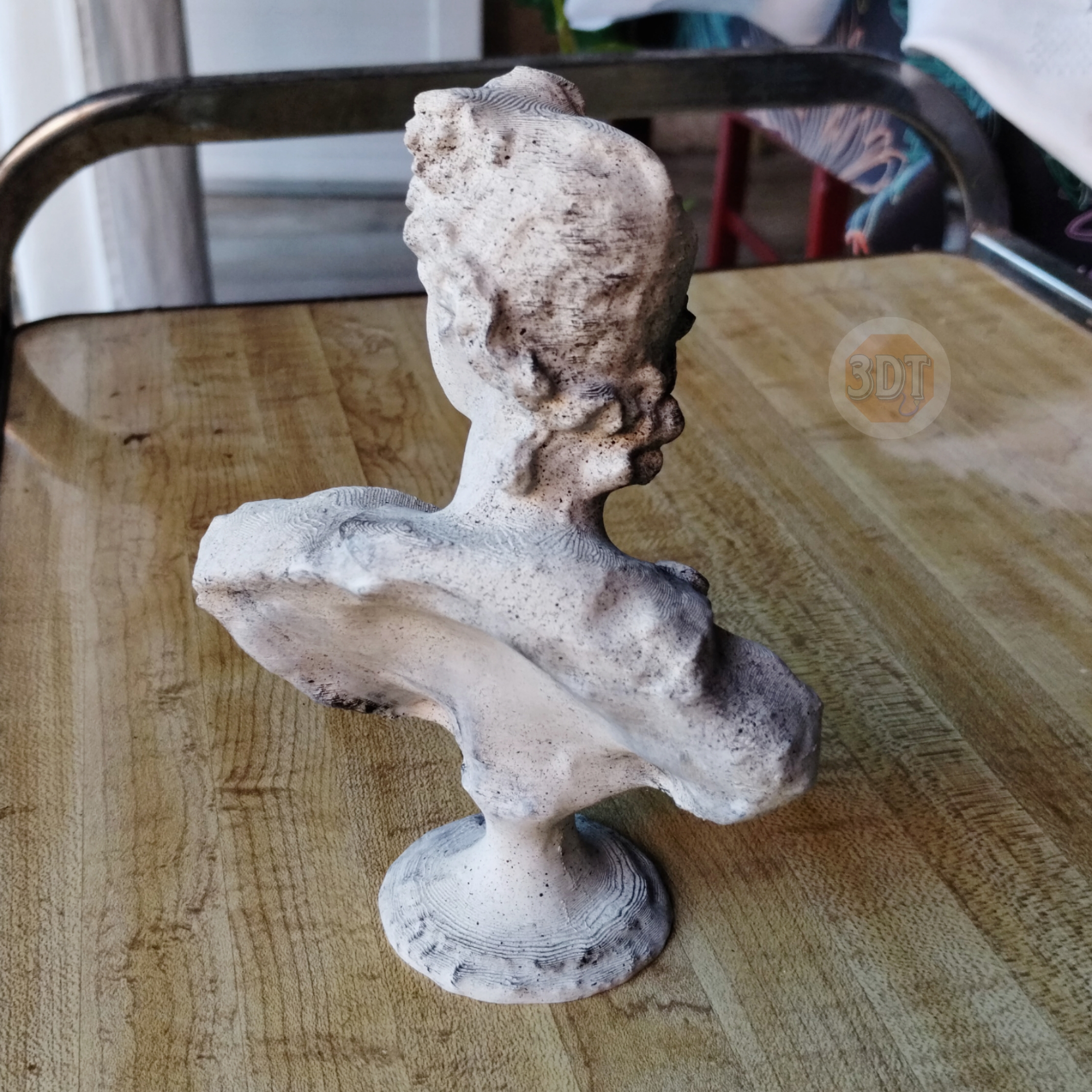 Escultura Busto Dios Griego Apolo 15cm Pintado Símil Mármol - Image 4