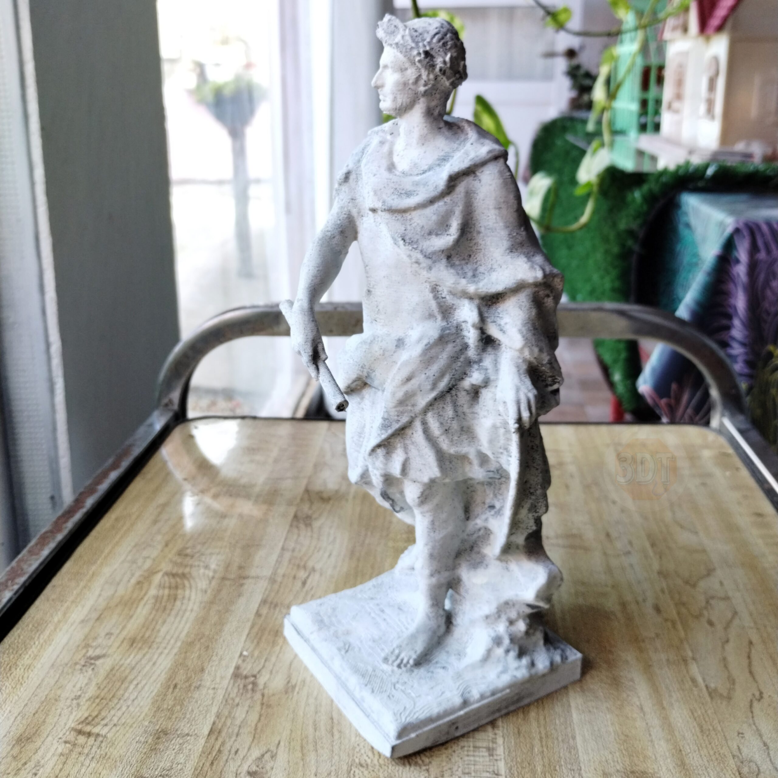 Estatua Figura Julio César Del Louvre Pintada Símil Mármol - Image 4