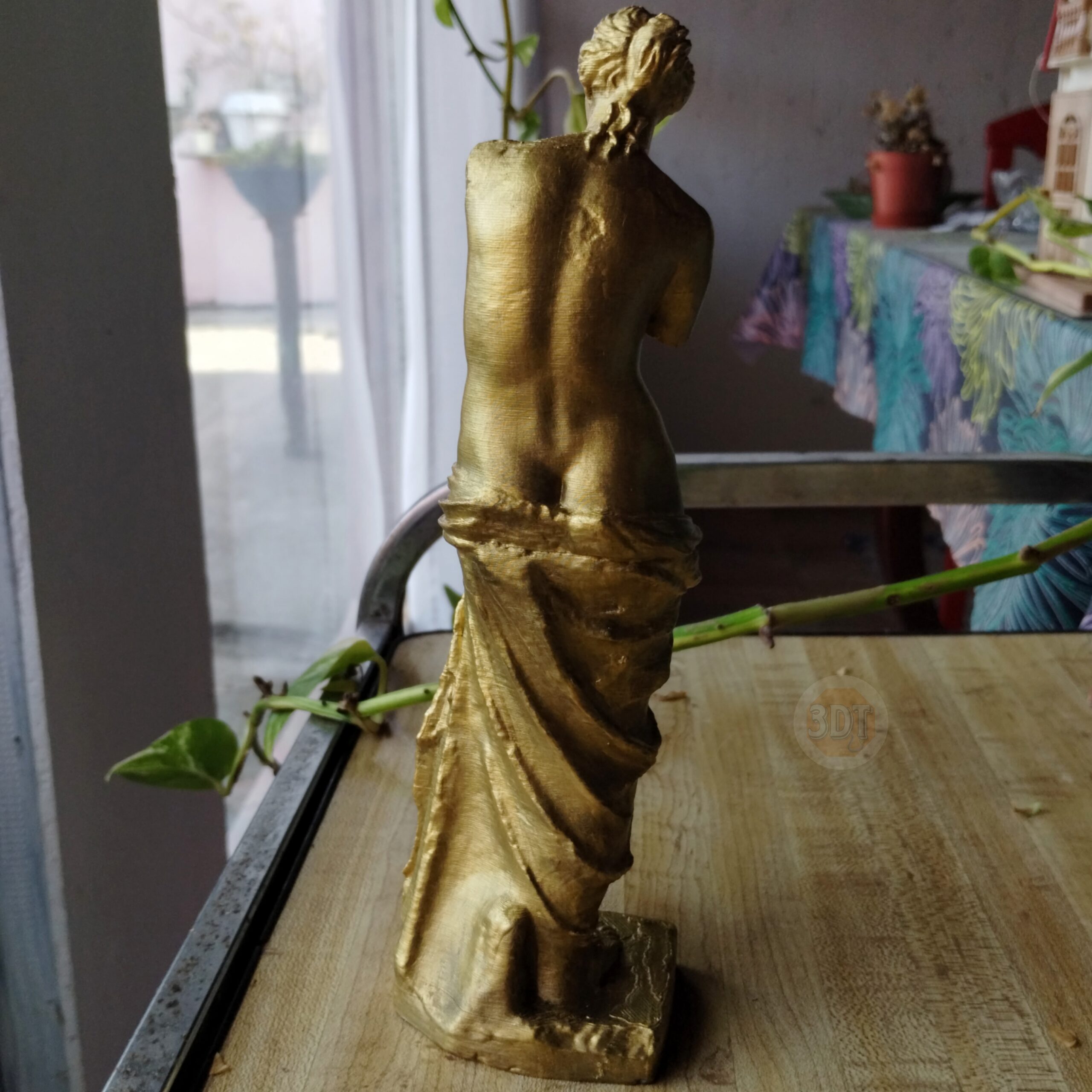 Estatua Venus De Milo Pintada A Mano Dorada Clásica Romana - Image 4