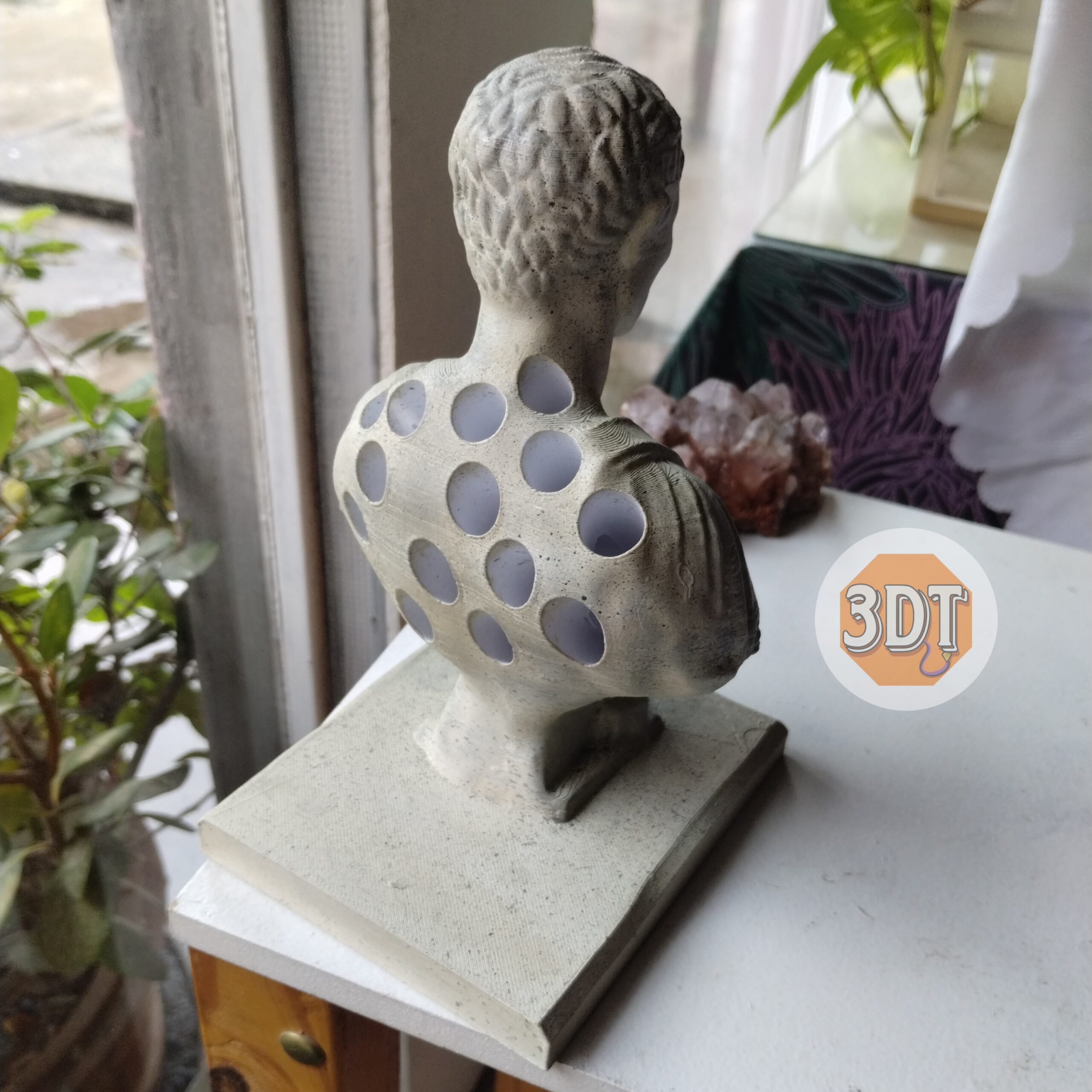 Lapicero Busto Julio César Pintado A Mano Simil Mármol Deco - Image 5