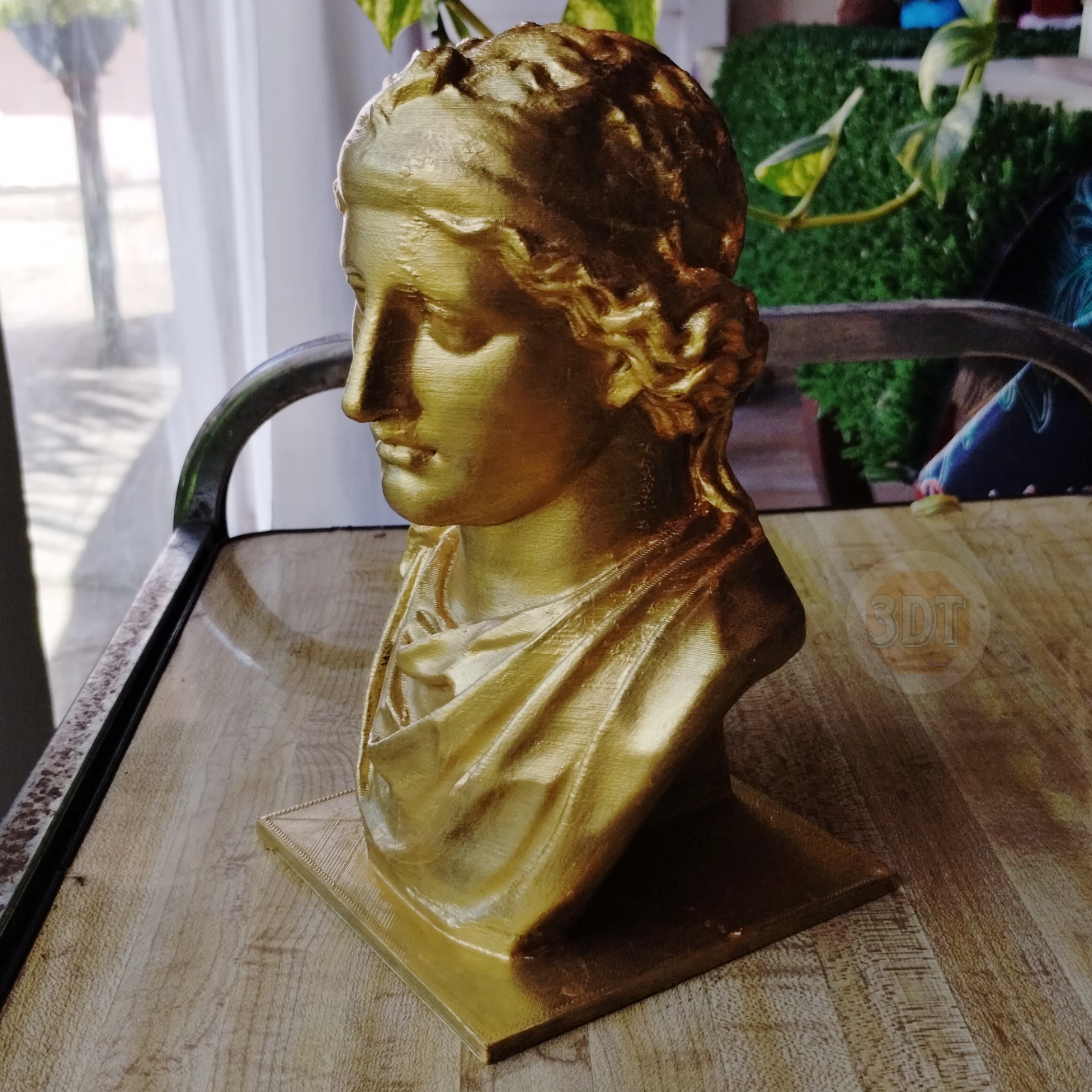 Escultura Busto De Afrodita Pintada Dorado Deco Estatua - Image 5