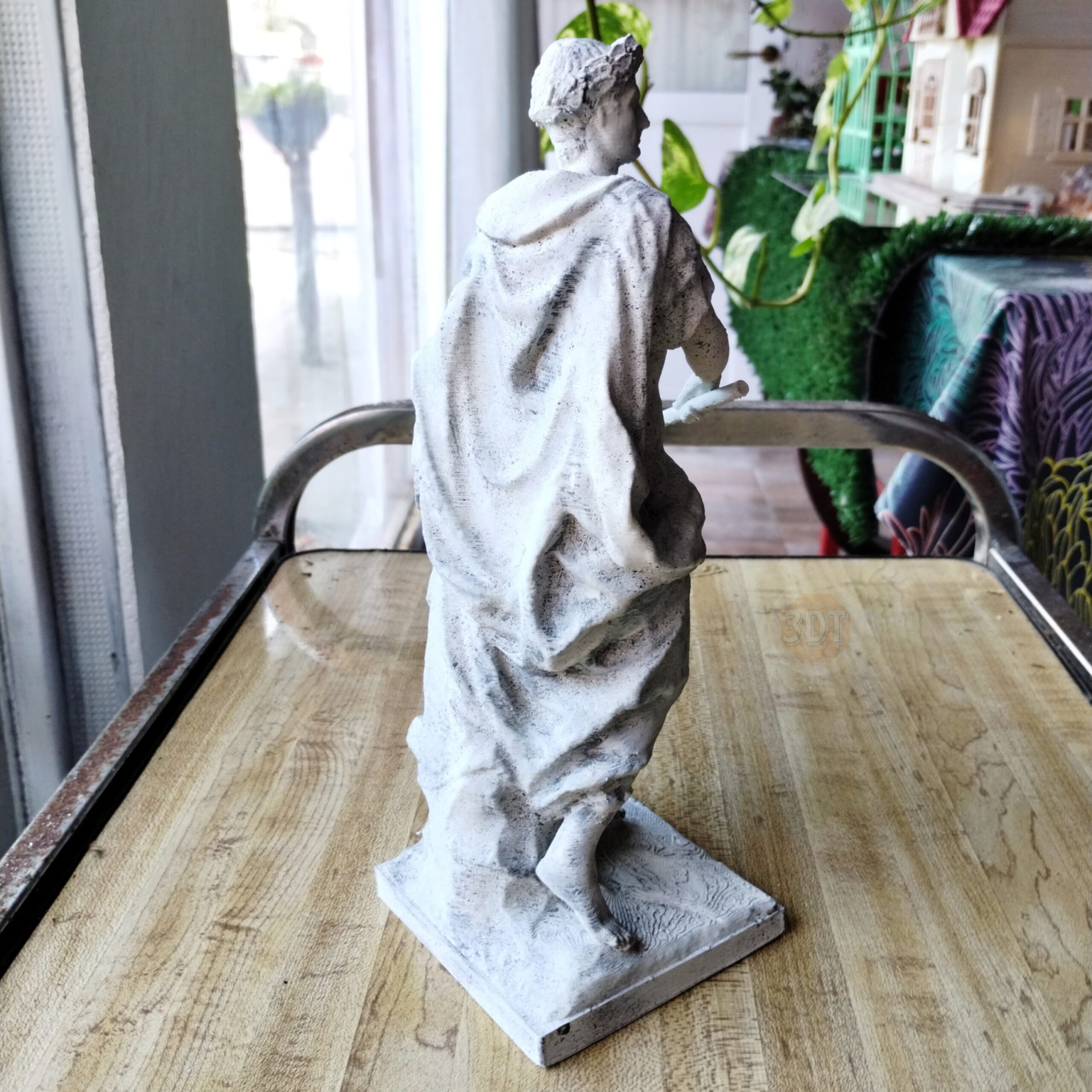 Estatua Figura Julio César Del Louvre Pintada Símil Mármol - Image 6